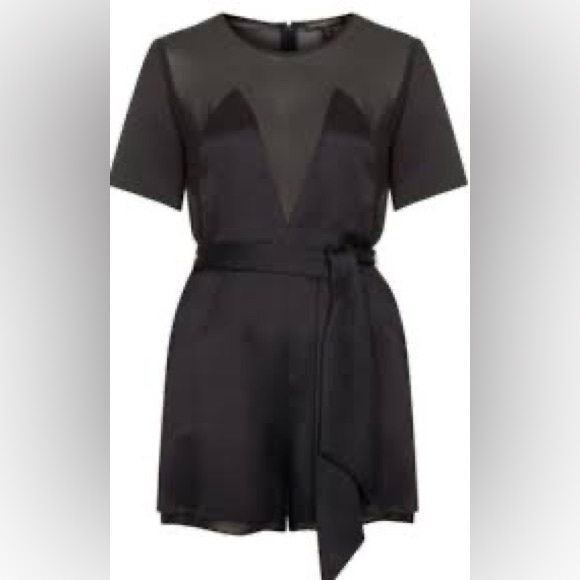 🌸Petite Kate Moss TopShop size 2 Silky Satin Jumper with plunging and Chiffon🌸 - Picture 1 of 15